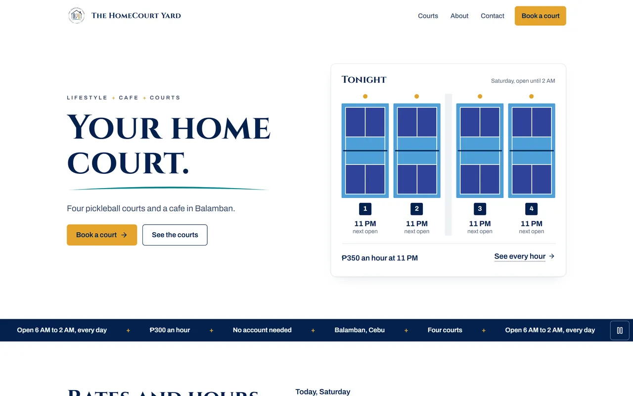 The HomeCourt Yard on a computer